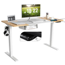 Load image into Gallery viewer, 55 x 28 Inch Electric Adjustable Sit to Stand Desk with USB Port-Natural