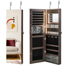 Load image into Gallery viewer, Wall Mounted Jewelry Cabinet with 3-Color Lights-Brown
