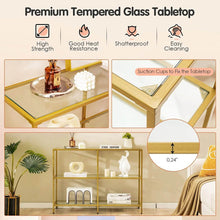 Load image into Gallery viewer, 3-Tier 12D x 29W Inch Console Table with Tempered Glass Shelf-39.5 inches