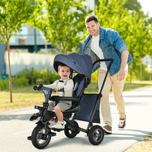 Load image into Gallery viewer, 7-In-1 Baby Folding Tricycle Stroller with Rotatable Seat-Blue
