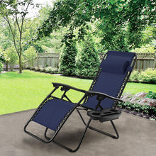 Load image into Gallery viewer, Outdoor Folding Zero Gravity Reclining Lounge Chair-Blue