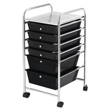 Load image into Gallery viewer, 6 Drawers Rolling Storage Cart Organizer-Black