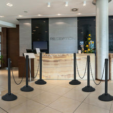 Load image into Gallery viewer, 6 Pieces Plastic Stanchion Post 36Inch Crowd Control Barrier with 5FT Link Chain