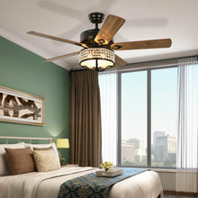 Load image into Gallery viewer, 52 Inches Modern Ceiling Fan with Light and Reversible Blades-Black