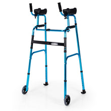 Load image into Gallery viewer, Folding Adjustable Aluminum Wheel Walking Frame-Navy