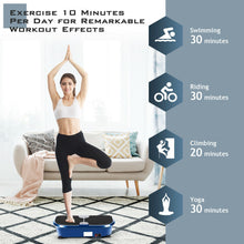 Load image into Gallery viewer, Mini Vibration Fitness Plate Machine with Remote Control and Loop Bands-Blue