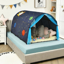 Load image into Gallery viewer, Kids Galaxy Starry Sky Dream Portable Play Tent with Double Net Curtain-Blue