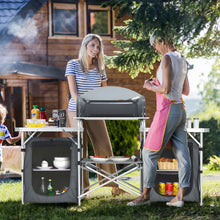 Load image into Gallery viewer, Folding Camping Table with Storage Organizer-Gray