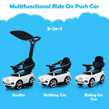Load image into Gallery viewer, 3-in-1 Licensed Bentley Kids Push and Sliding Car with Canopy-White
