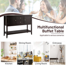 Load image into Gallery viewer, Wooden Sideboard Buffet Console Table with Drawers and Storage-Brown