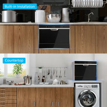 Load image into Gallery viewer, 6 Place Setting Countertop or Built-in Dishwasher Machine with 5 Programs