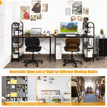 Load image into Gallery viewer, 48-Inch Reversible Computer Desk with Storage Shelf-Brown