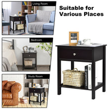Load image into Gallery viewer, Wooden Storage Shelf for Bedroom and Living Room with Drawer-Black