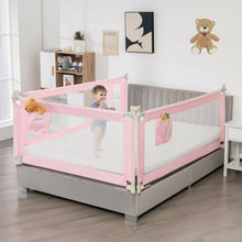 Load image into Gallery viewer, 57 Inch Toddlers Vertical Lifting Baby Bed Rail Guard with Lock-Pink