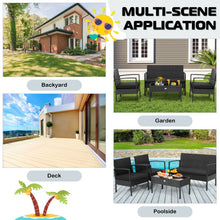 Load image into Gallery viewer, 4 Pieces Patio Rattan Furniture Set with Cushion