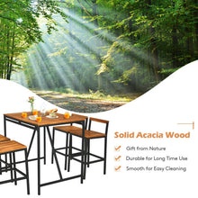 Load image into Gallery viewer, 5 Pieces Outdoor Acacia Wood and PE Rattan Bar Set