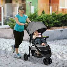 Load image into Gallery viewer, Baby Jogging Stroller with Adjustable Canopy for Newborn-Gray