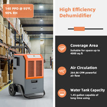 Load image into Gallery viewer, Portable Commercial Dehumidifier with Water Tank and Drainage Pipe-Gray