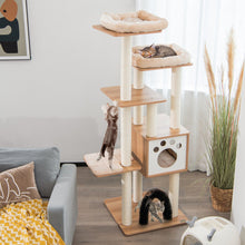 Load image into Gallery viewer, Indoor Cat Tree Tower with Platform Scratching Posts-Beige