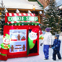 Load image into Gallery viewer, 6.3 Feet Inflatable Gingerbread Cookie Shop with Santa Clause