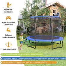 Load image into Gallery viewer, 8/10 Feet Recreational Trampoline with Basketball Hoop-10 ft