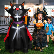Load image into Gallery viewer, 4.7 Feet Halloween Inflatable Vampire Cat with Red Cloak