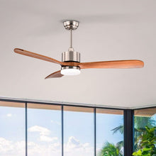 Load image into Gallery viewer, 52 Inch Reversible Ceiling Fan with LED Light and Adjustable Temperature-Silver