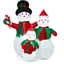 Load image into Gallery viewer, Inflatable Christmas Snowman Family Decoration with LED Lights