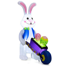 Load image into Gallery viewer, Inflatable Easter Rabbit Decoration with Pushing Cart