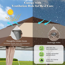 Load image into Gallery viewer, 13 x 13 Feet Pop-Up Feet Patio Gazebo with Wheels-Coffee