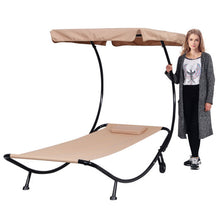 Load image into Gallery viewer, Outdoor Patio Rocking Hammock with Canopy
