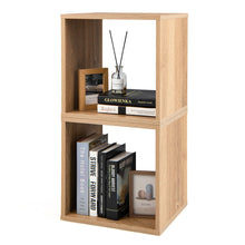 Load image into Gallery viewer, 2 Cubes Stackable Bookcase for Living Room and Study-Natural