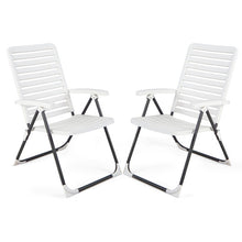 Load image into Gallery viewer, 2 Pieces PP Folding Patio Chaise Lounger with 7-Level Backrest