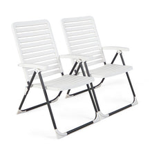 Load image into Gallery viewer, 2 Pieces PP Folding Patio Chaise Lounger with 7-Level Backrest