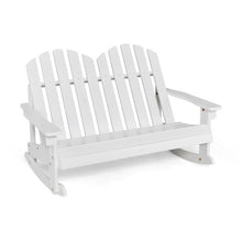 Load image into Gallery viewer, 2 Person Adirondack Rocking Chair with Slatted seat-White