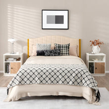 Load image into Gallery viewer, 2 Pieces 25 Inch Tall Nightstands with Door and 2 Open Shelves-White
