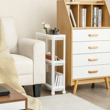 Load image into Gallery viewer, 2 Pieces 3-Tier Slim Detachable Storage Cart with Drainage Holes and Wheels-White