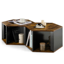 Load image into Gallery viewer, 2 Pieces Hexagonal Side End Table for Living Office Coffee Room-Coffee
