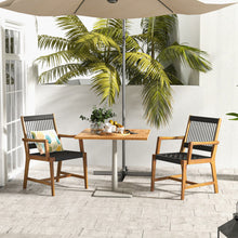 Load image into Gallery viewer, Set of 2 Patio Acacia Wood Dining Chairs with Armrests for Lawn Yard