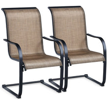 Load image into Gallery viewer, 2 Pieces Patio Dining Chairs with C spring motion High Backrest Armrest