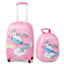 Load image into Gallery viewer, 2 Pieces 18 Inch Kids Luggage Set with 12 Inch Backpack