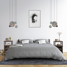 Load image into Gallery viewer, Set of 2 Modern Nightstand with 2 Flip Drawers and Open Shelf-Rustic Brown