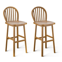 Load image into Gallery viewer, 2 Pieces 30 Inch Height Wodden Bar Stools with Backrest