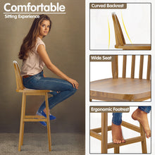Load image into Gallery viewer, 2 Pieces 30 Inch Height Wodden Bar Stools with Backrest