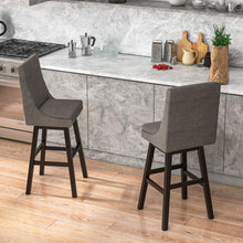 Load image into Gallery viewer, Set of 2 360° Swivel Bar Stool with Rubber Wood Legs Footrest