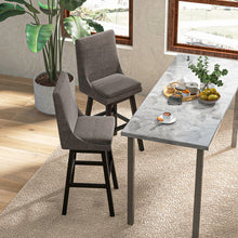 Load image into Gallery viewer, Set of 2 360° Swivel Bar Stool with Rubber Wood Legs Footrest