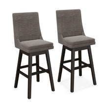 Load image into Gallery viewer, Set of 2 360° Swivel Bar Stool with Rubber Wood Legs Footrest