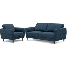 Load image into Gallery viewer, 2 Pieces Upholstered Sofa Set with Removable Cushion Covers-Navy