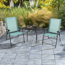 Load image into Gallery viewer, 2 Set of Patio Dining Chair with Armrests and Metal Frame-Light Green