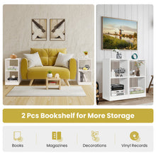 Load image into Gallery viewer, 2 Pieces 2-tier Bookcase Set with Anti-toppling Device